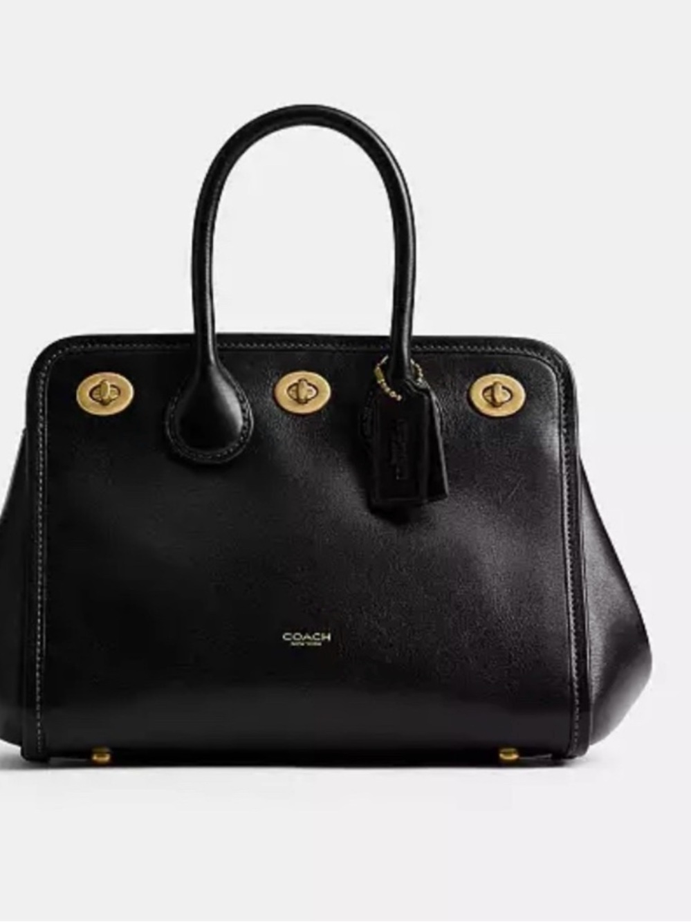 Coach Turnlock Tote Bag 22 in Black